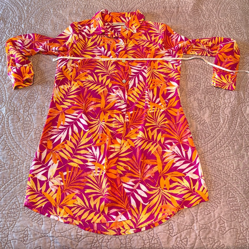 Tropical Print Button-Up Shirt - Picture 2 of 14